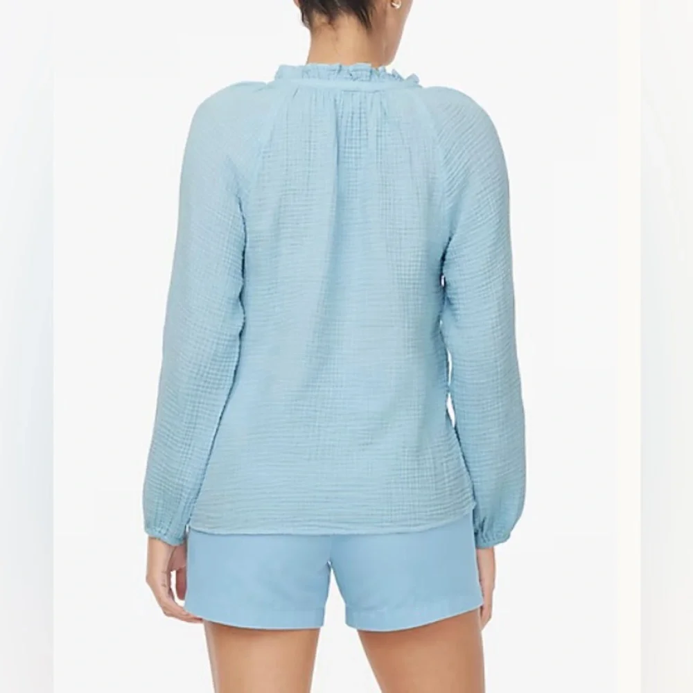 J. Crew Factory Gauze Tie-neck Top